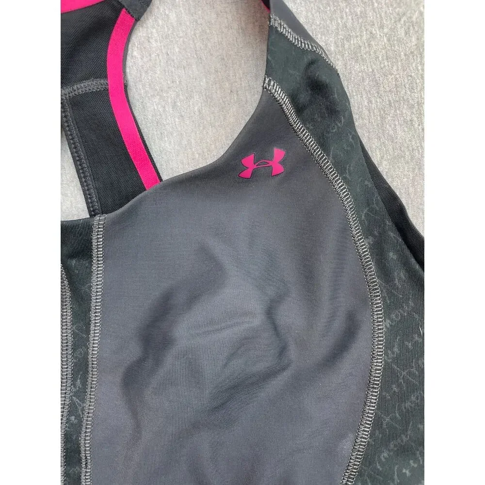 Under Armour Sports Bra Womens 38C Heatgear Shoulder Straps Compression - Picture 3 of 8
